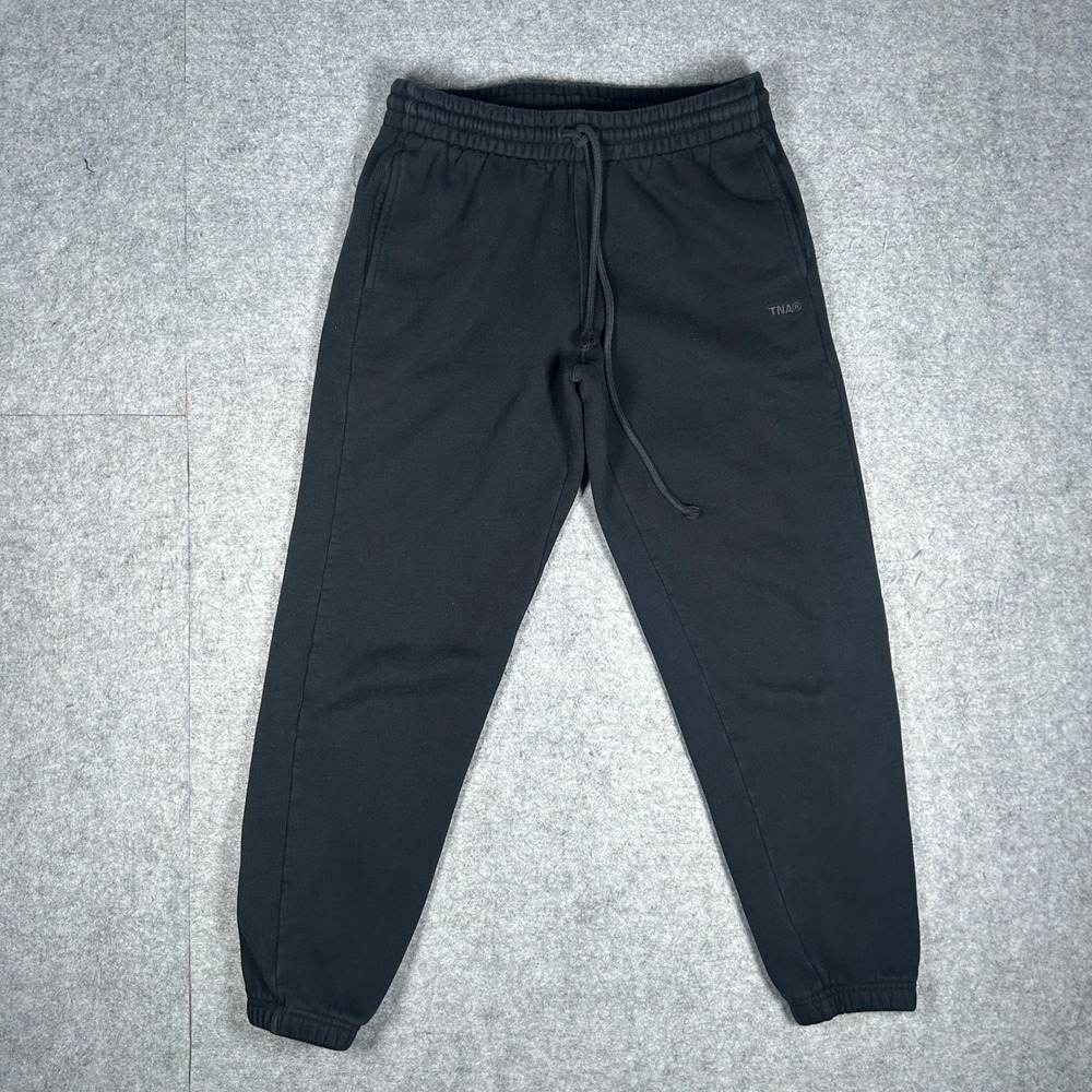 TNA Sweatpants Women S Black Cozy Fleece Boyfriend Joggers Loungewear Athleisure